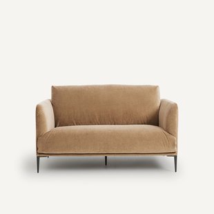 2-zitsbank in stonewashed fluweel Oscar, ontwerp Emmanuel Gallina