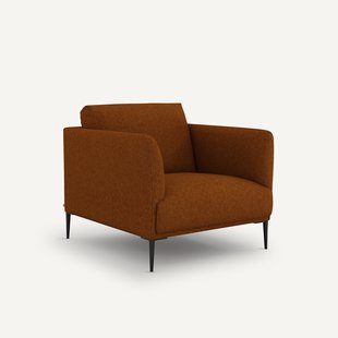 Fauteuil in gemêleerde gevlochten stof, Oscar, ontwerp Emmanuel Gallina