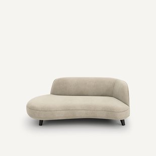 Dormeuse in linnen fluweel, Rosebury, ontwerp door Emmanuel Gallina