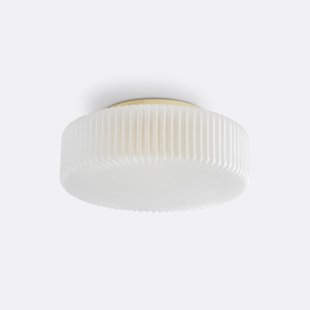 Plafondlamp of wandlamp, opaline geribbeld glas, PHÉRADÉ