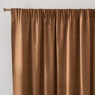 Fluwelen gordijn, met aangerimpelde bies en golf, VELVET