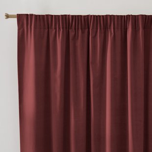 Fluwelen gordijn, met aangerimpelde bies en golf, VELVET