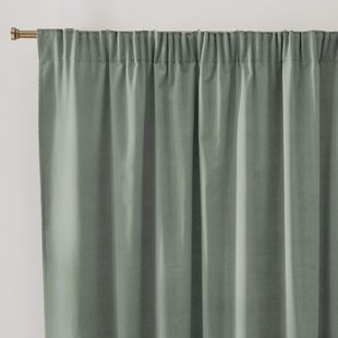 Fluwelen gordijn, met aangerimpelde bies en golf, VELVET