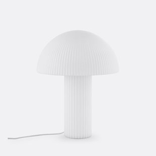 Paddenstoellamp gestreept opaline glas H41,7cm LOULOU