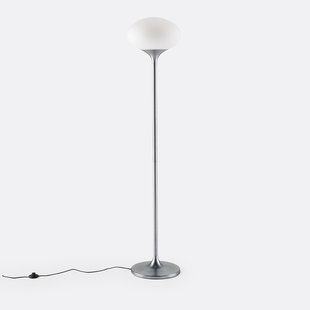 Vloerlamp van chroom en opaline metaal, Merisa