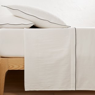 Hoeslaken van 118 draden gewassen katoensatijn, Victor uni