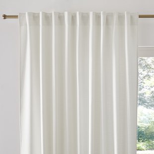 Gordijn van gerecycled polyester met aangerimpelde bies en wave, SELECT