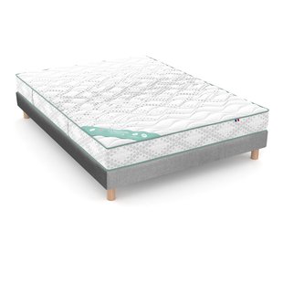 Set van matras voor gevoelige rug, 672 veren, stevig, zacht ligcomfort + bedbodem