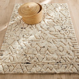 Handgestrikt vloerkleed, zuivere wol met reliëf, Agnix