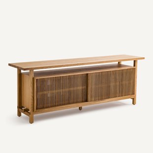Opengewerkt eikenhouten en gefineerd dressoir, Tinos
