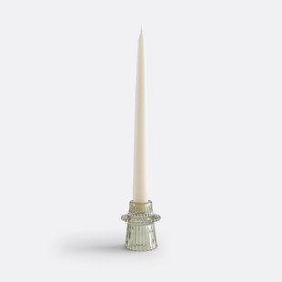Kandelaar in gekleurd geribbeld glas, H6,8 cm, Sabri