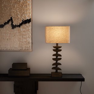 Sculptuurlamp van metaal en linnen, Odyha