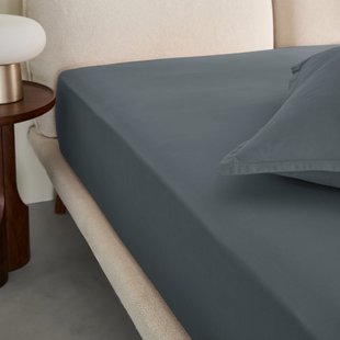 Hoeslaken in gewassen perkal, omslag 30 cm, Sabbal