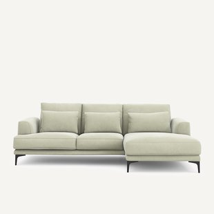 Rechtse hoekbank in stonewashed fluweel, Marsile