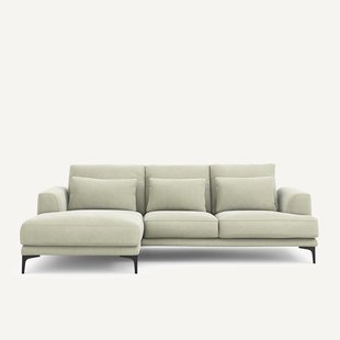 Linkse hoekbank in stonewashed fluweel, Marsile