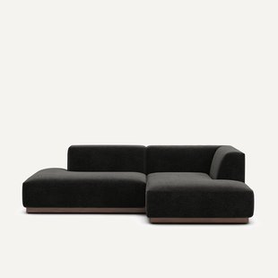 Rechter hoekbank in chenille fluweel, Jacopo
