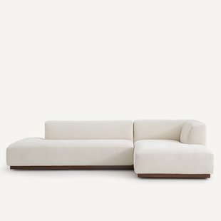 Rechter hoekbank XL in chenille fluweel, Jacopo