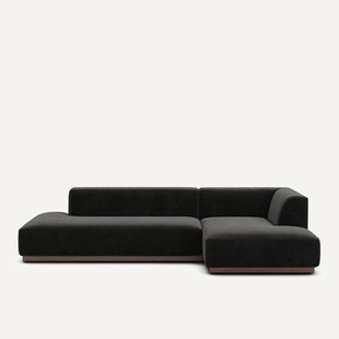 Rechter hoekbank XL in chenille fluweel, Jacopo