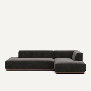 Rechter hoekbank XL in chenille fluweel, Jacopo