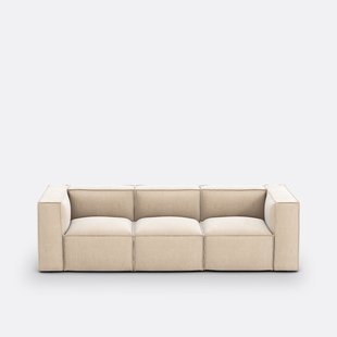 Modulaire bank, 3-zit, vintage ribfluweel, Seven