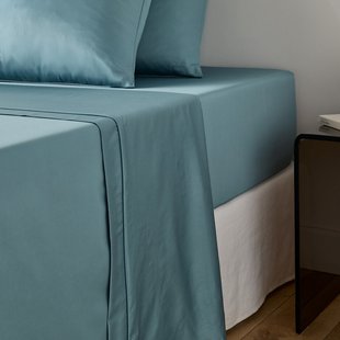 Effen katoenen satijnen laken, 153 draden, Opale