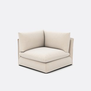 Hoekelement voor modulaire bank, in gemêleerd polyester, Malo