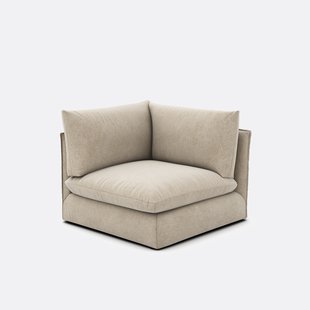 Hoekelement voor modulaire bank, in gemêleerd polyester, Malo