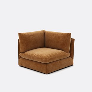 Hoekelement voor modulaire bank, in gemêleerd polyester, Malo