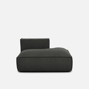 Loungebank element rechts voor modulaire bank, in ribfluweel, SEVEN