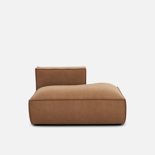 Loungebank element rechts voor modulaire bank, in ribfluweel, SEVEN