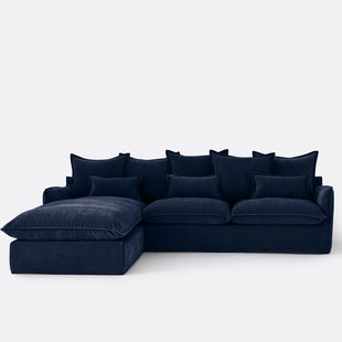 Hoekbank links, afneembare hoes, 4 zits, in gevlekt polyester, ODNA