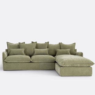 Hoekbank rechts, met afneembare hoes, 4-zits, in gemêleerd polyester, ODNA