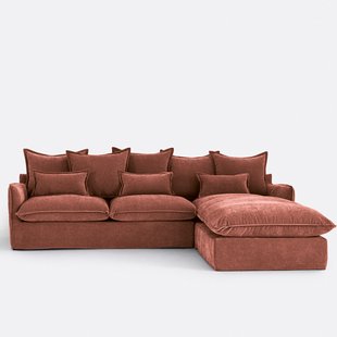 Hoekbank rechts, met afneembare hoes, 4-zits, in gemêleerd polyester, ODNA