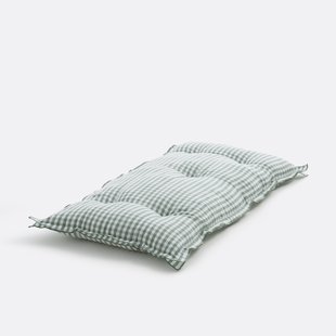 Gingham vloermat, katoen en linnen lengte 120 cm, Cottage