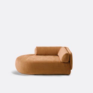 Longchair links, dik fluweel, Méridiano