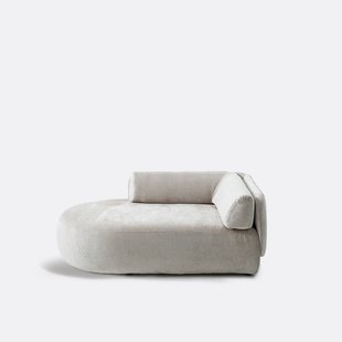 Longchair links, dik fluweel, Méridiano