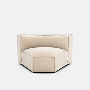 Open hoekelement voor modulaire bank, in vintage ribfluweel, SEVEN