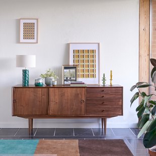 Vintage buffetkast met 2 deuren en 4 lades Quilda