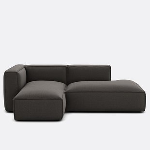 Modulaire hoekbank links, stof met structuur, SEVEN