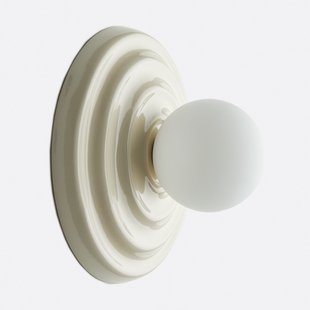 Wand- of plafondlamp, keramiek en opaline glas, diameter 24,5 cm, HOLI