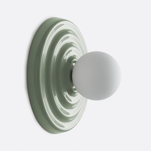 Wand- of plafondlamp, keramiek en opaline glas, diameter 24,5 cm, HOLI