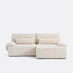 Omvormbare hoekbank met koffer, van ribfluweel XL, MAONA