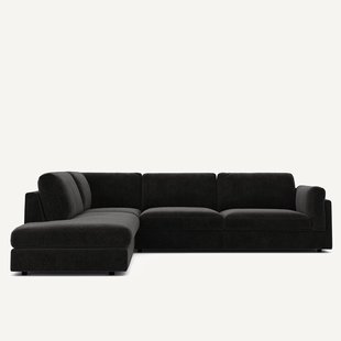 Omvormbare hoekbank, chenille fluweel, CÉSAR