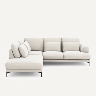 Hoekbank links fluweel chenille Marsile