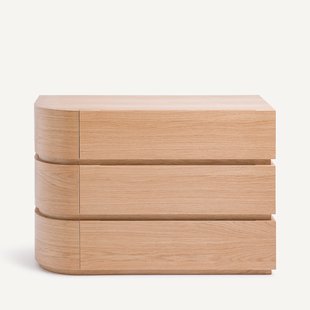 Ladekastelement met afgeronde hoek voor modulaire kleerkast, in eikenfineer, EVORIA