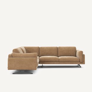 Hoekbank van stonewashed fluweel, CÉSAR