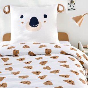 Kinderbeddelenset 50% gerecycled katoen, vierkant kussensloop, KOALA