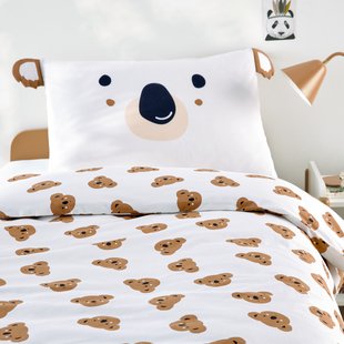 Kinderbeddenset 50% gerecycled katoen, rechthoekige kussensloop, KOALA