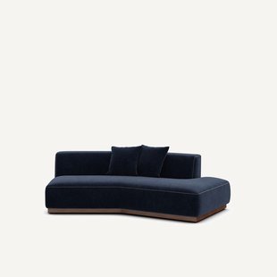 Rechte halve zetel in chenille fluweel, JACOPO