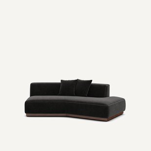 Rechte halve zetel in chenille fluweel, JACOPO